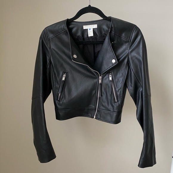 H&M Faux Leather Jacket Size US2 - Picture 1 of 4